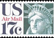 United States Airmail Stamps - 1971 - 1973 - 17¢ Liberty Head