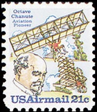 United States Airmail Stamps - 1979 - 21¢ Chanute & 2 Planes