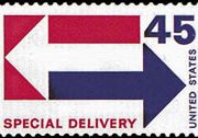 United States Special Delivery Stamps - 1954 - 1971 - 45¢ (1969) - blue & red