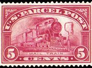 United States Parcel Post Stamps - 1912 - 1913 All Printed in Carmine Rose - 5¢ Mail Train