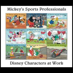 Mickey's Sports Professionals Stamp Sheet