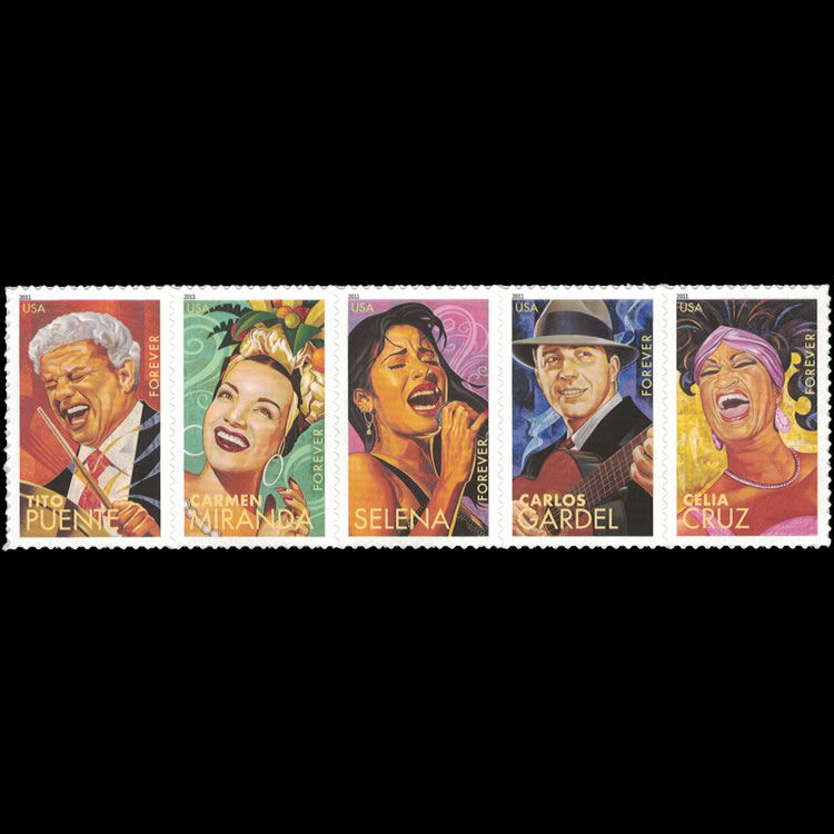 2011 U.S. Latin Music Legends Stamp Strip of 5