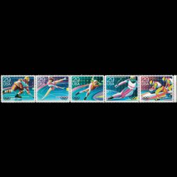 1992 U.S. Winter Olympic Stamp Strip of 5