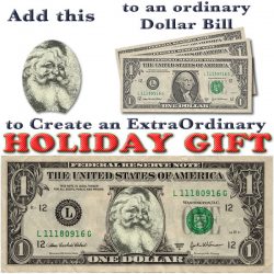 Santa Stickers for Dollar Bills